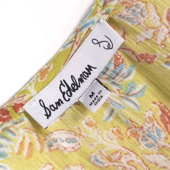 NWT Sam Edelman Nyra Cotton Flutter-Sleeve Top Blouse Peplum Waist Floral MEDIUM - Picture 5 of 13